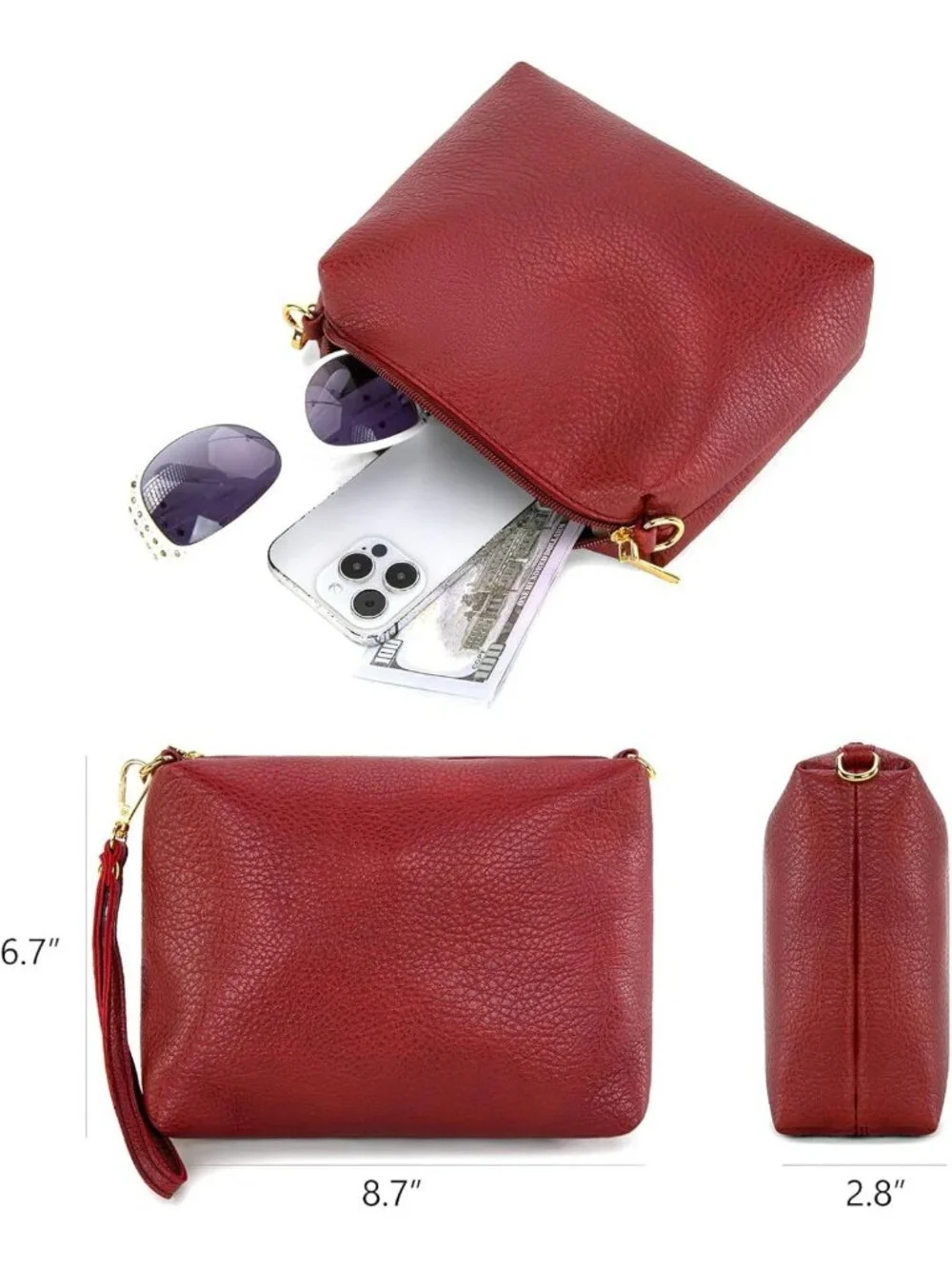 Ultra Soft Foldable Hobo Bag for Women | Slouchy Shoulder Handbag with Cosmetic